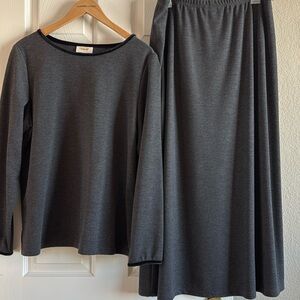 Talbots charcoal 2 piece skirt set